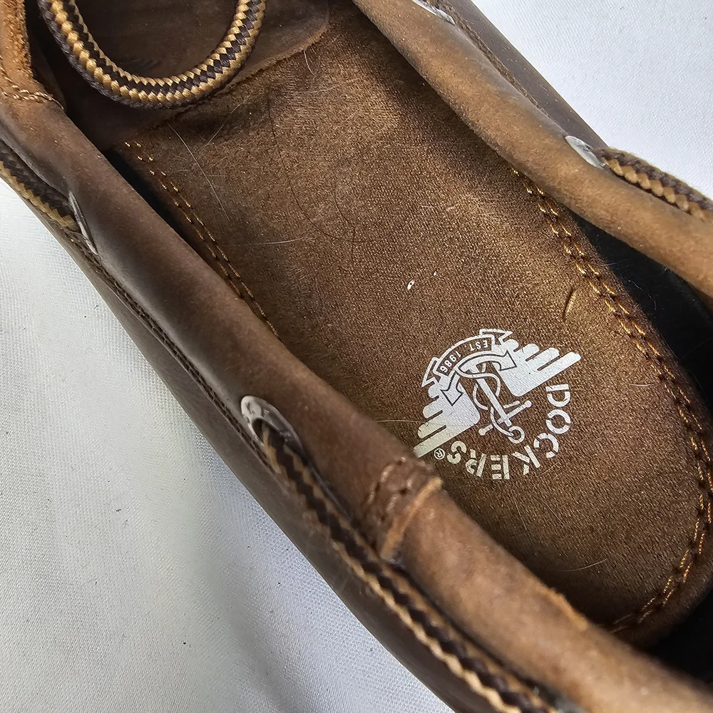 Dockers Classic Leather Boat Shoes Size 10.5 Brown Preppy Quiet Luxury Old Money
